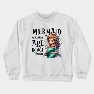 Mermaid Mornings are Rough - Sleepy Mermaid Crewneck Sweatshirt